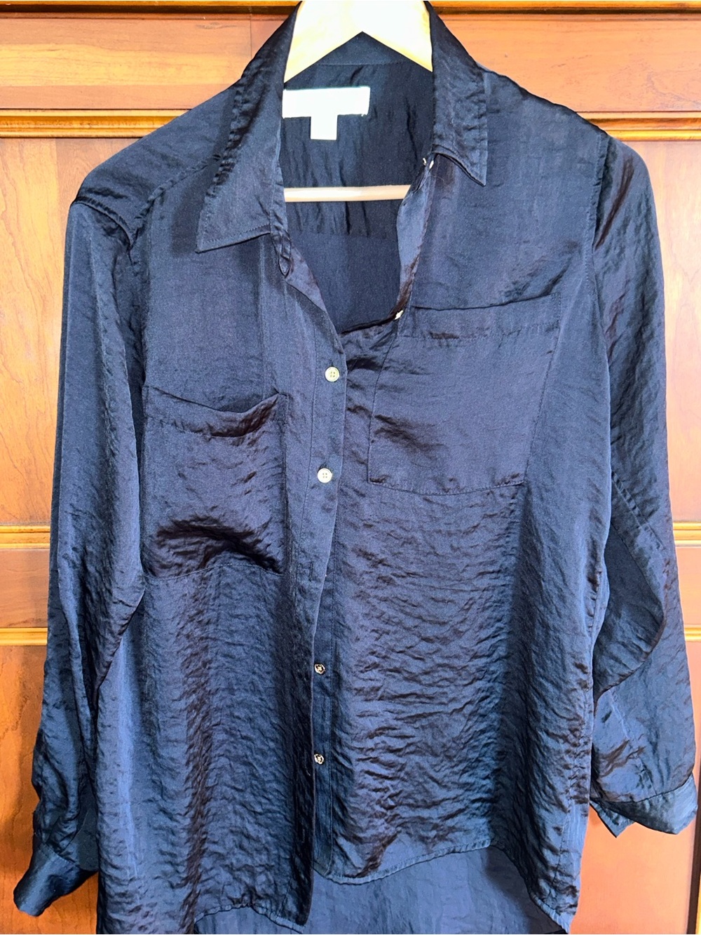 Michael Kors Navy Button-Up Blouse. Size Small